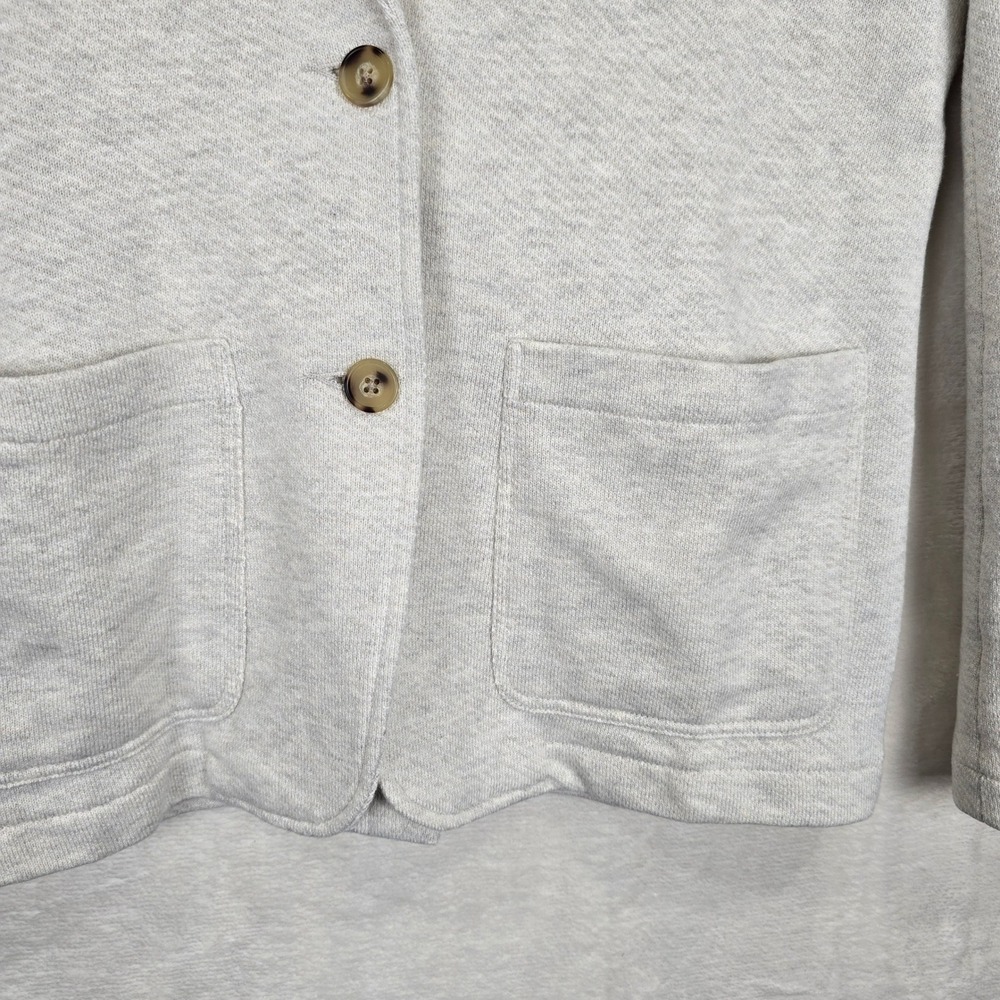 Faherty Women's Oatmeal Organic Cotton inlet Knit Blazer Sz M WOS2313 - Picture 3 of 12